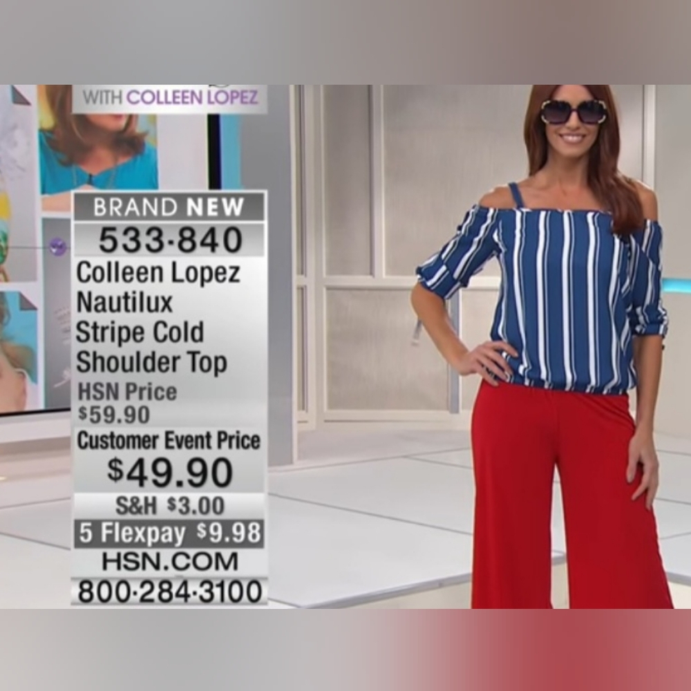 COLLEEN LOPEZ NAUTILUX COLD SHOULDER TOP HSN